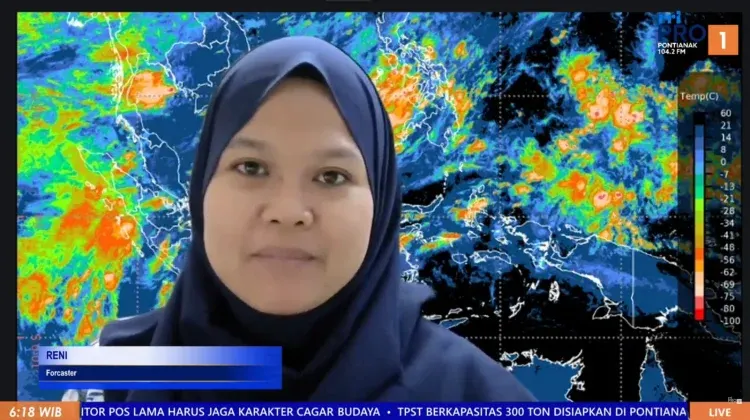 Forecaster BMKG Supadio Pontianak, Reny dalam siaran Warta Berita Pagi edisi Kamis, 15 Oktober 2026